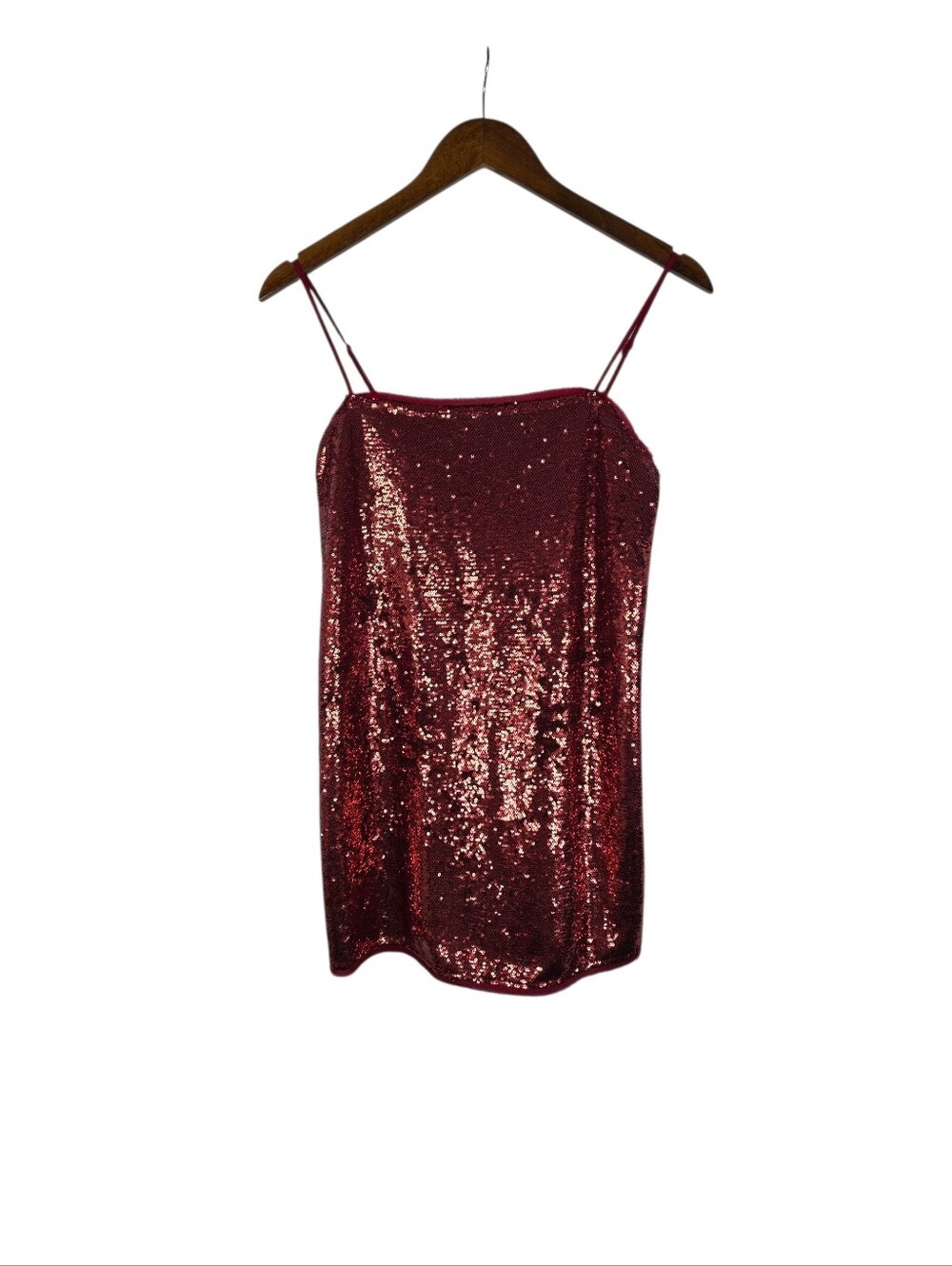 Free People Intimately Size XS Time To Shine‎ Party Sequin Mini Slip Dress Red
